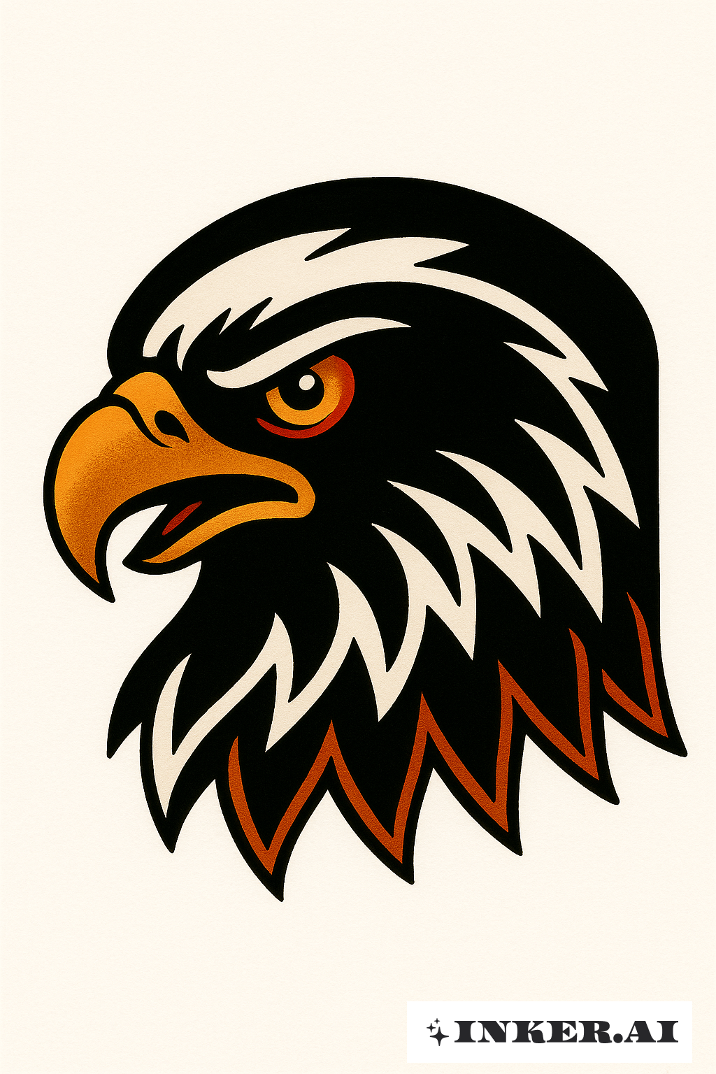 독수리 머리 네거티브 스페이스 블랙아웃