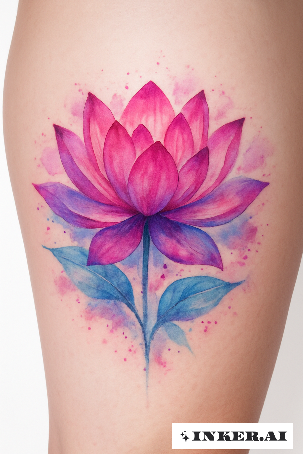 Desabrochar Vibrante de Lótus na Coxa