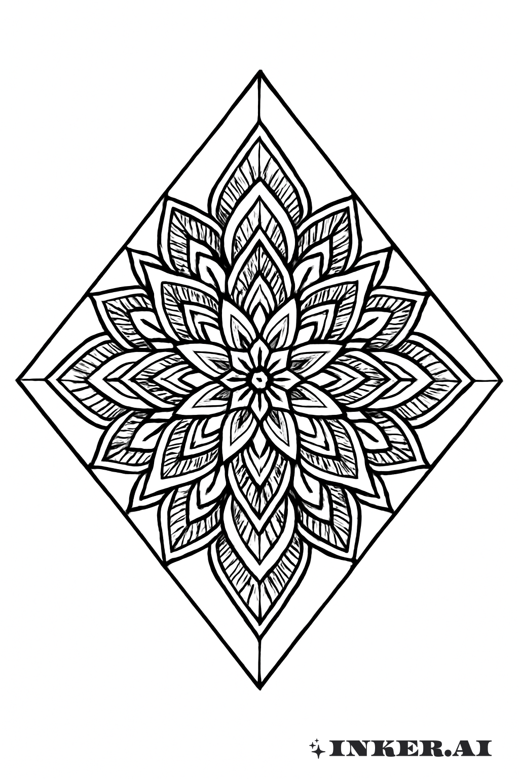 Mandala Pattern Inside A Diamond